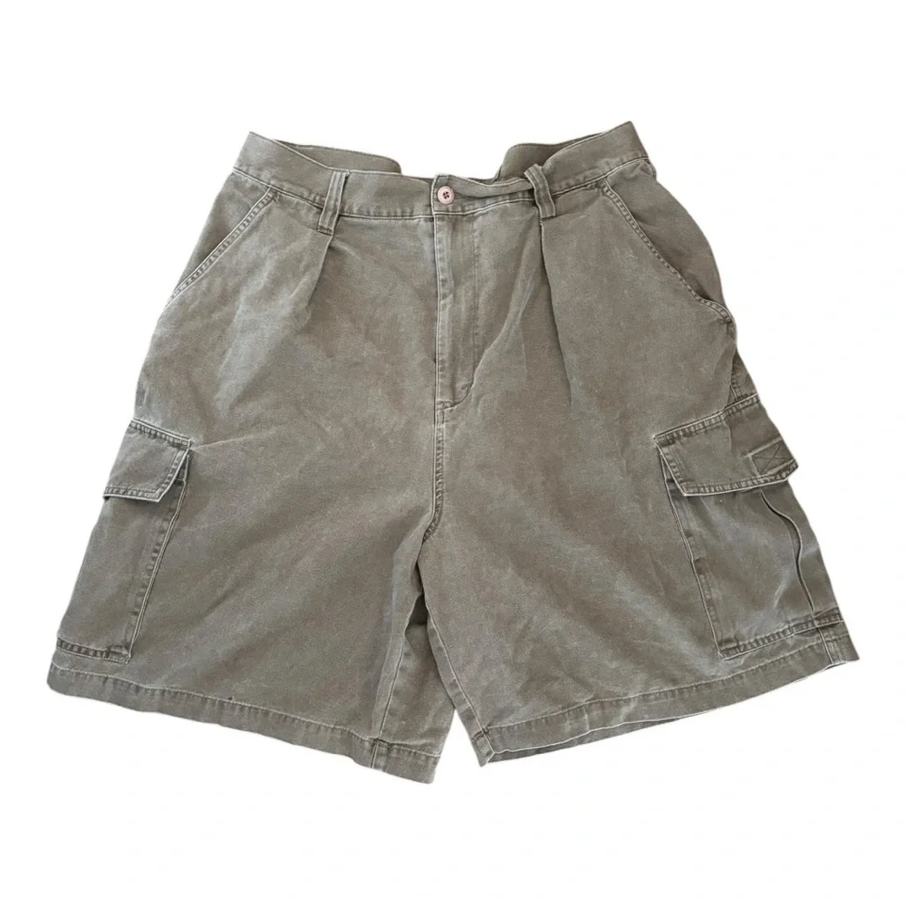 Abercrombie & Fitch Co. Y2K Cargo Shorts Vintage Hong Kong Baggy Size 38 - Picture 3 of 10